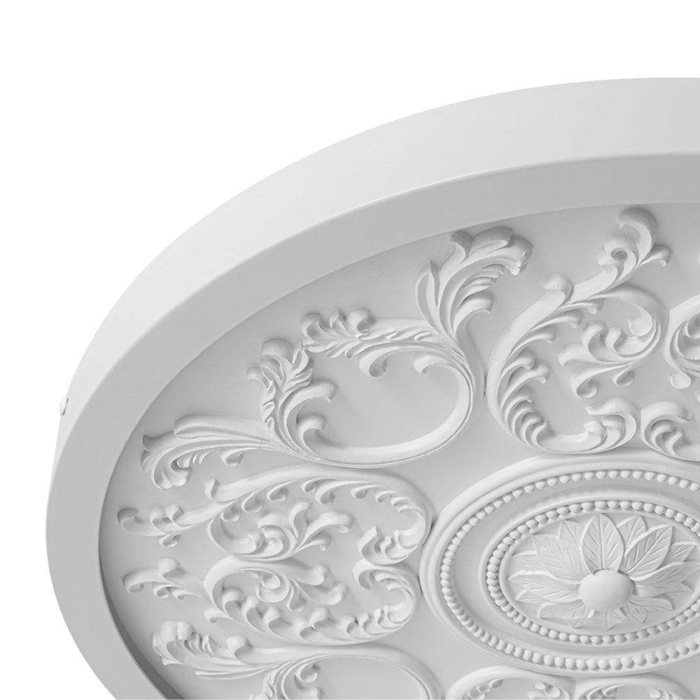 LED-Deckenleuchte Rund Weiß 48,5cm Wohnzimmer Schlafzimmer Dimmbar Klassisch Ornament Medaillon Aufbaustrahler Flur Badezimmer | Restfield