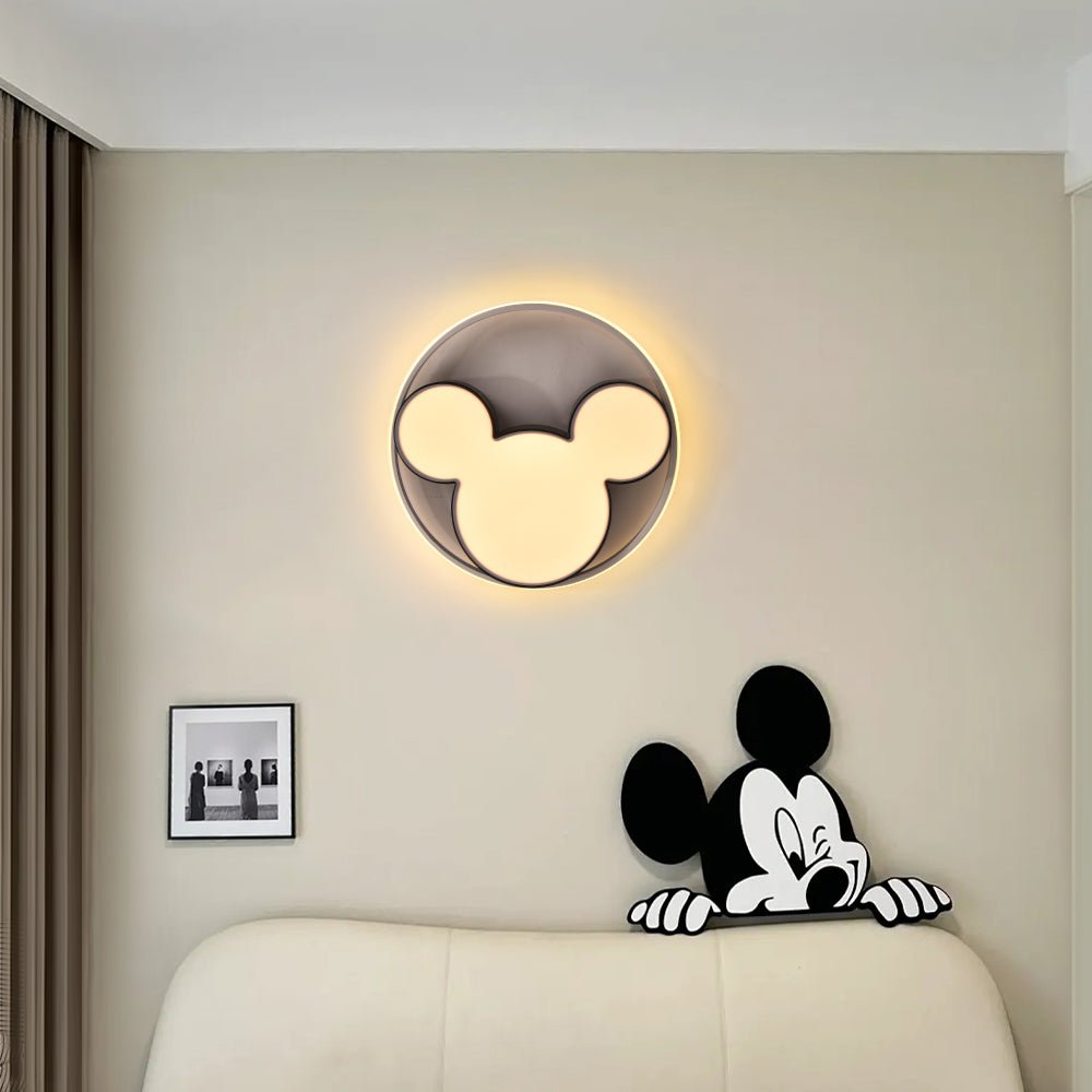 Kinderzimmer Deckenleuchte LED Schwarz Weiß 45cm 52cm Dimmbar Fernbedienung Schlafzimmer Wohnzimmer Spielzimmer Aluminium Acryl Mausdesign | Restfield