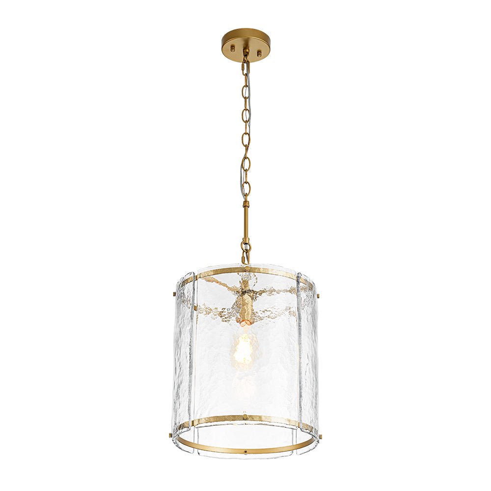 Hanglamp Cilinder Glas Messing Nikkel 32cm E26 Verstelbaar Keuken Eetkamer Entree Kooi Pendel Woonkamer Badkamer Farmhouse | Sansoti