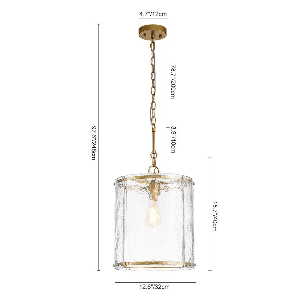 Hanglamp Cilinder Glas Messing Nikkel 32cm E26 Verstelbaar Keuken Eetkamer Entree Kooi Pendel Woonkamer Badkamer Farmhouse | Sansoti