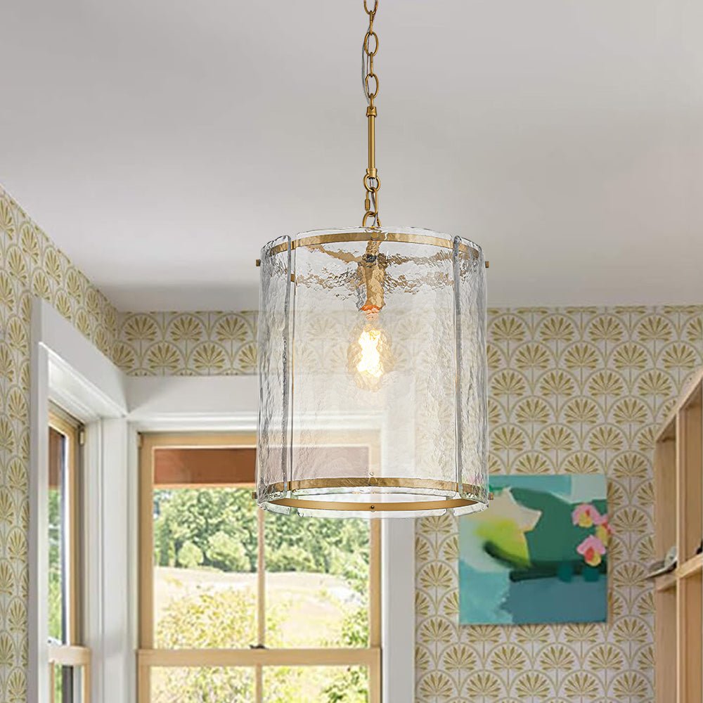 Hanglamp Cilinder Glas Messing Nikkel 32cm E26 Verstelbaar Keuken Eetkamer Entree Kooi Pendel Woonkamer Badkamer Farmhouse | Sansoti