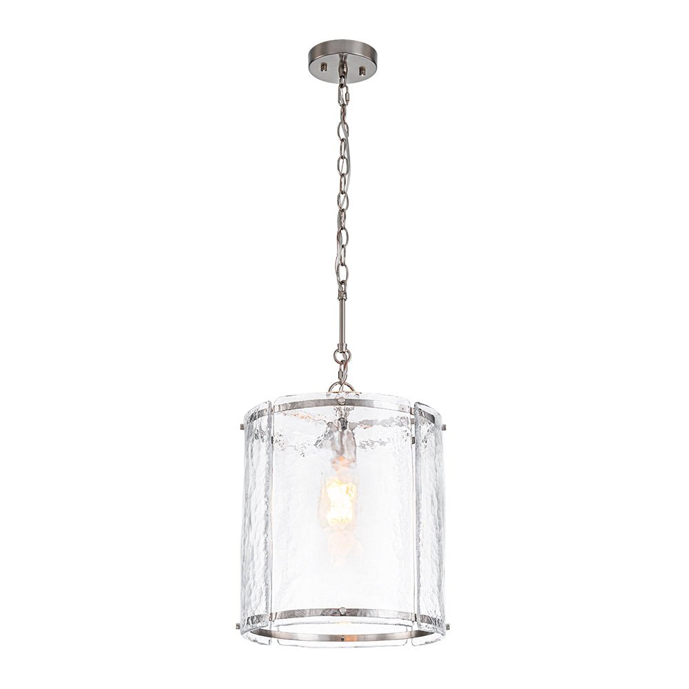 Hanglamp Cilinder Glas Messing Nikkel 32cm E26 Verstelbaar Keuken Eetkamer Entree Kooi Pendel Woonkamer Badkamer Farmhouse | Sansoti