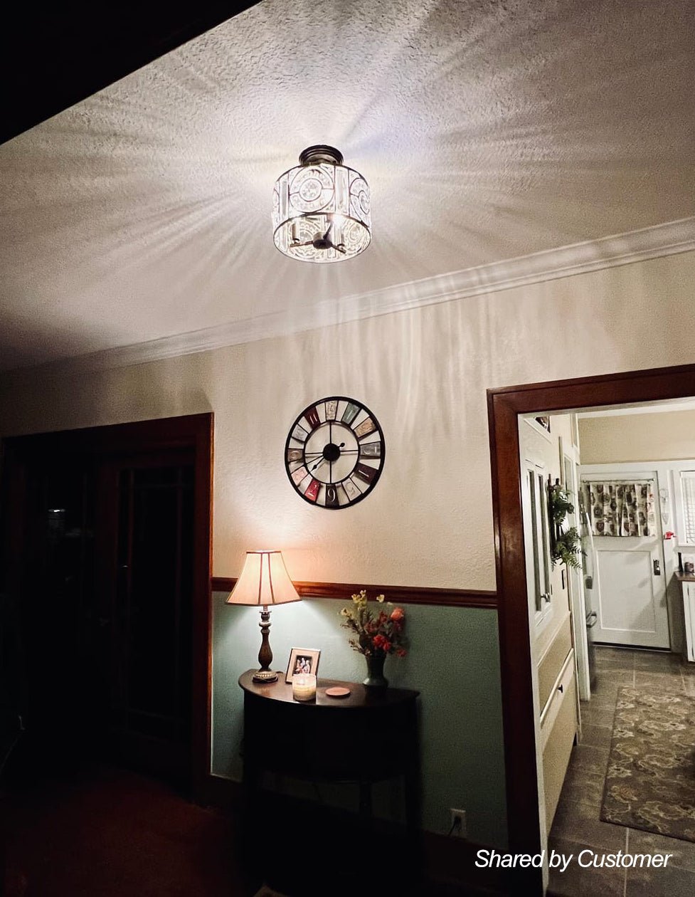 Kristallen Plafondlamp Zwart Goud 30cm 3 Lichts Vintage Drum E12 Woonkamer Eetkamer Slaapkamer Entree Badkamer Marokkaans Luxe | Sansoti