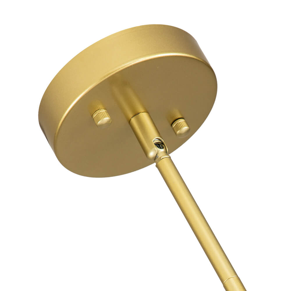 Lineaire Kroonluchter met Glazen Bellen 140cm Messing Zwart 8-Lichts G9 Verstelbaar Modern Design Eetkamerlamp | Sansoti