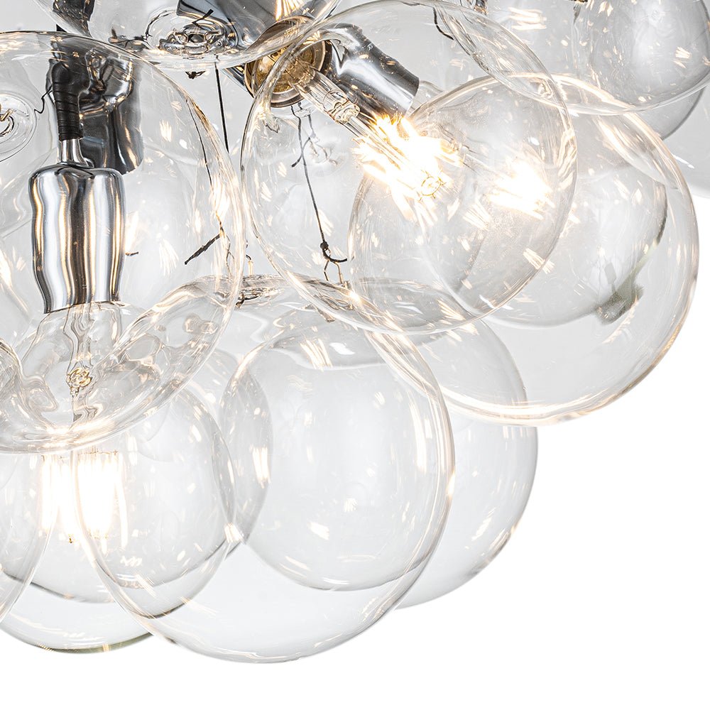 Glaskugeln Hängelampe Cluster Chrom Weiß Schwarz 63cm 6-flammig LED G125 Wohnzimmer Esszimmer Schlafzimmer Eingang Bubble Kronleuchter Verstellbar | Restfield