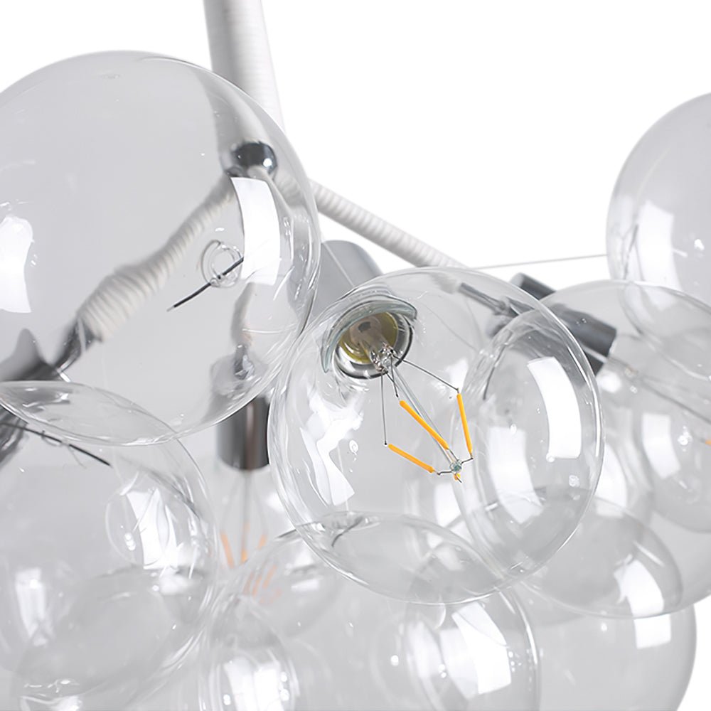 Glaskugeln Hängelampe Cluster Chrom Weiß Schwarz 63cm 6-flammig LED G125 Wohnzimmer Esszimmer Schlafzimmer Eingang Bubble Kronleuchter Verstellbar | Restfield