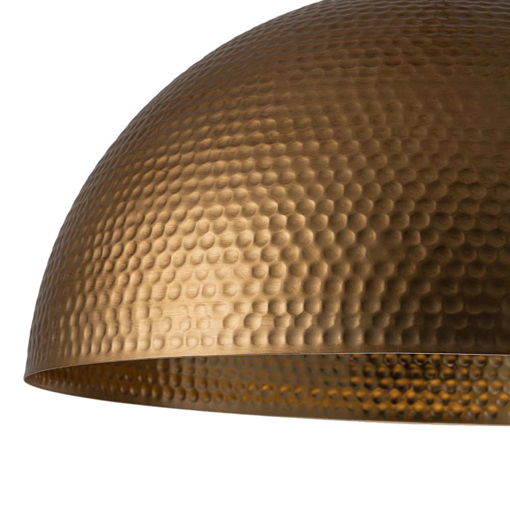 Suspension Dôme Métal Martelé Laiton Argent 40cm 60cm Îlot de Cuisine Salle à Manger Salon Entrée Vintage Industriel Dimmable E26 | Restfield