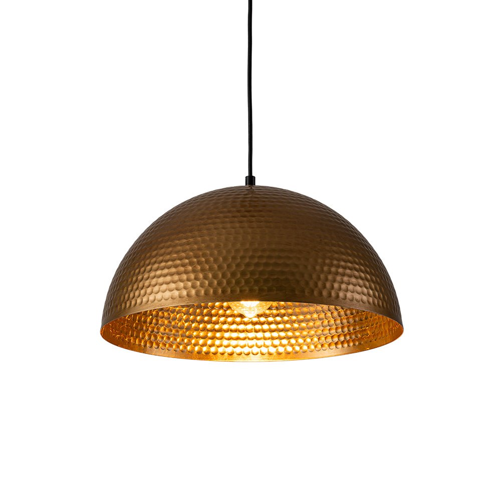Suspension Dôme Métal Martelé Laiton Argent 40cm 60cm Îlot de Cuisine Salle à Manger Salon Entrée Vintage Industriel Dimmable E26 | Restfield