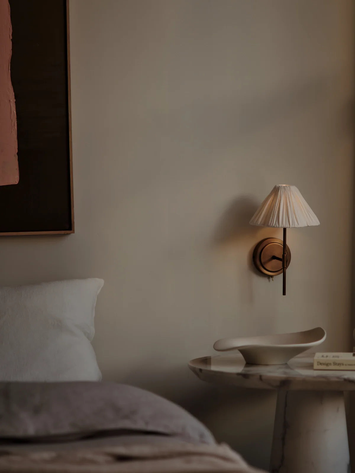Wandleuchte Leinen Blume Design Messing G9 Wandlampe Schlafzimmer Nachttischlampe | Restfield