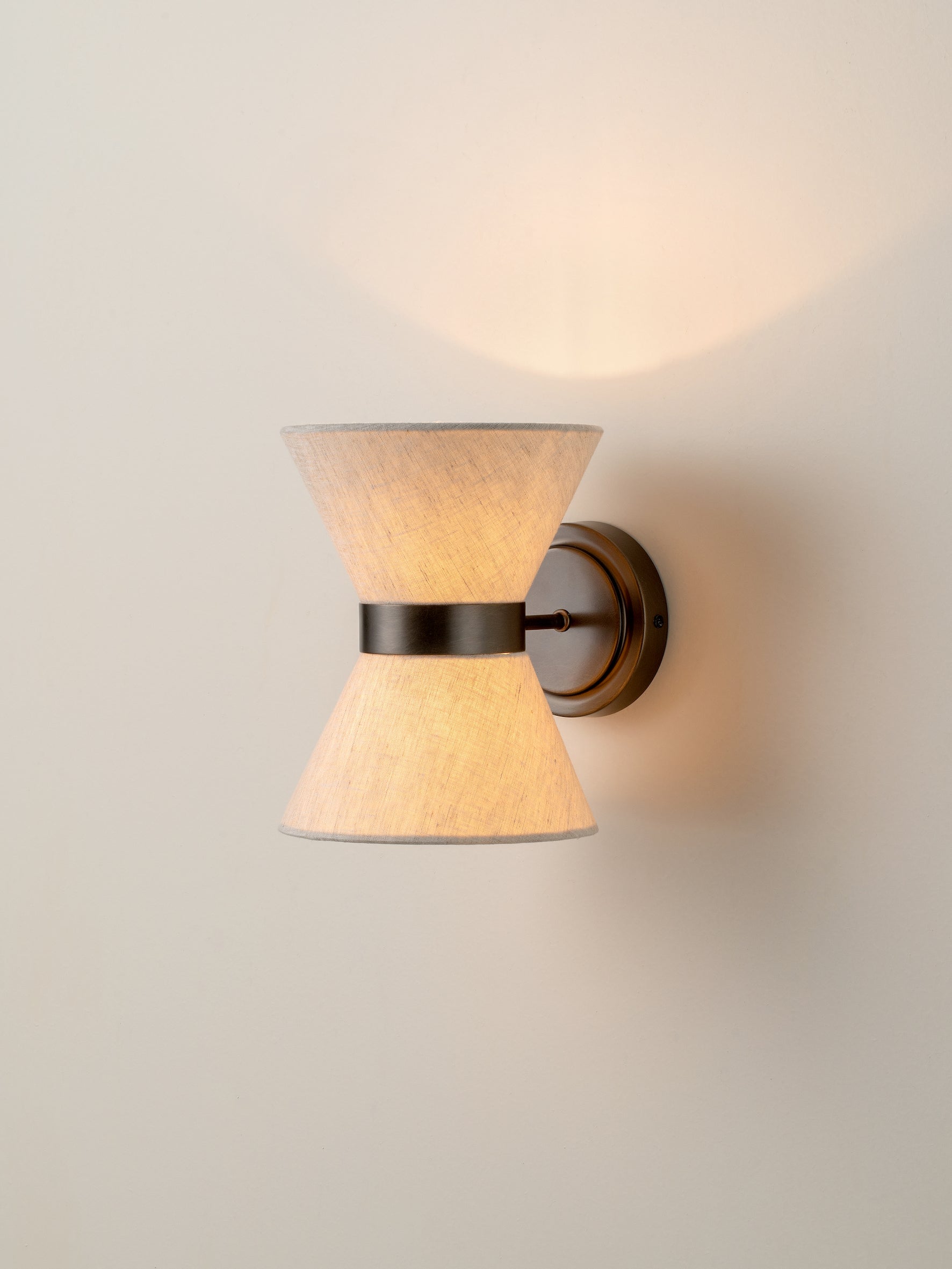 Wandleuchte Leinen Design Bronze Up Down G9 Wandbeleuchtung Modern | Restfield