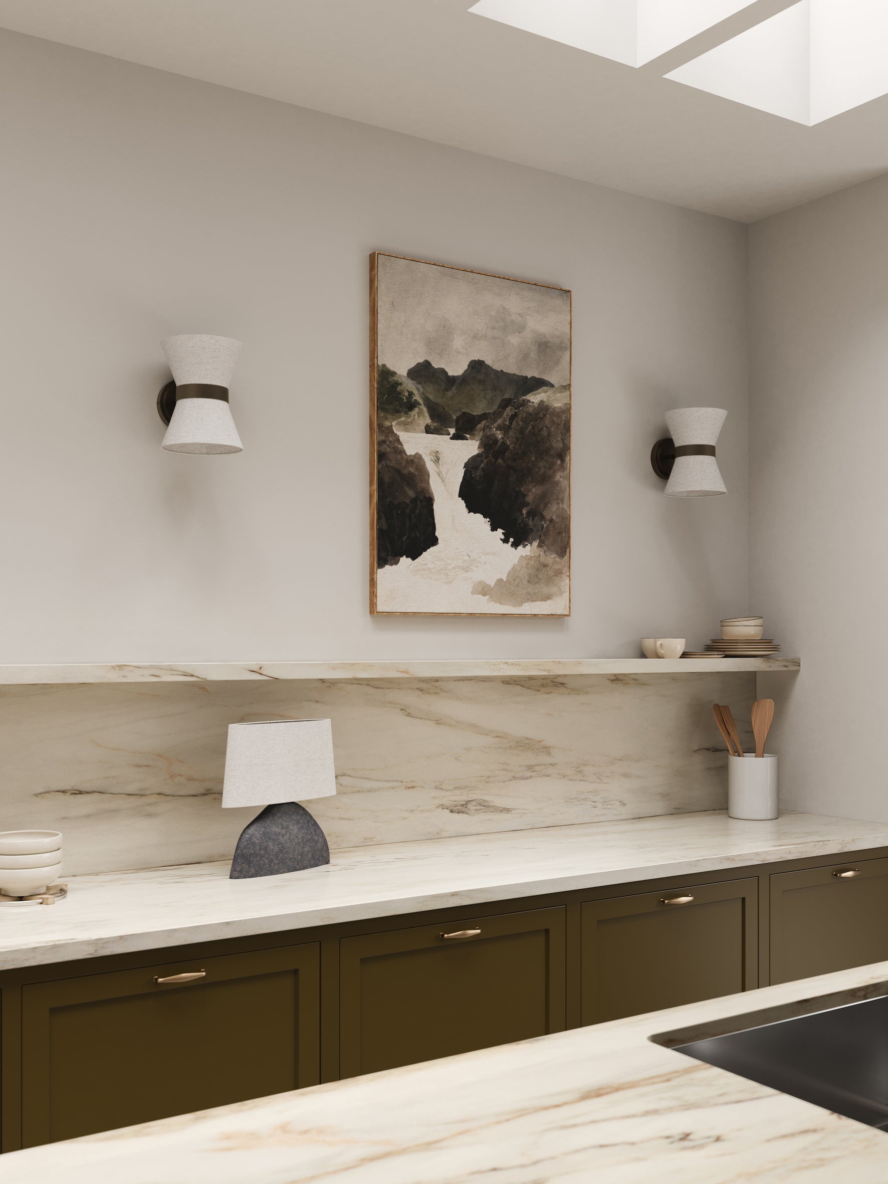 Wandleuchte Leinen Design Bronze Up Down G9 Wandbeleuchtung Modern | Restfield