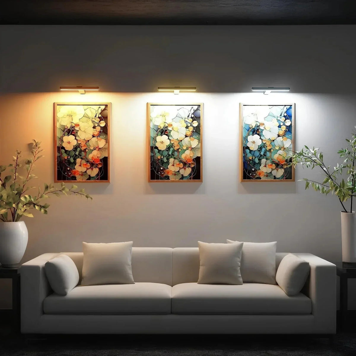 Wireless LED Wall Light Dimmable 360° Adjustable for Art Paintings and Photos Black White Gold Accent Lighting | Sansoti