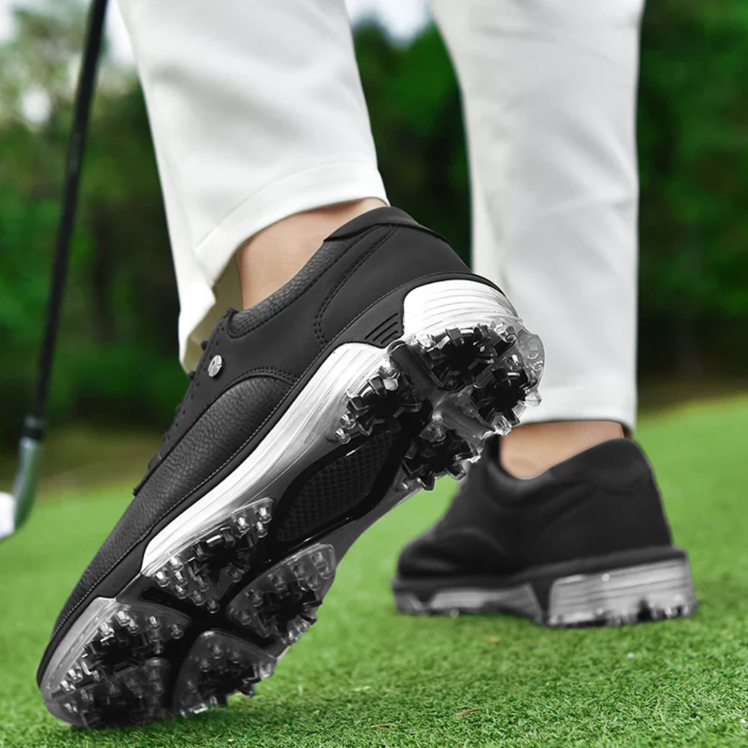 Golfschoenen Heren Waterdicht Leer Synthetisch Anti-Slip Ergonomisch Sportief Comfort Zwart Wit Golfbaan | Sansoti