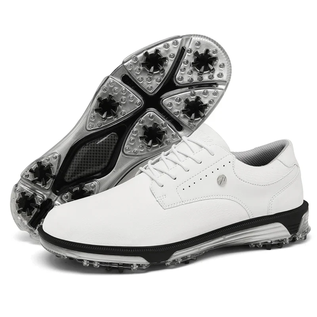 Golfschoenen Heren Waterdicht Leer Synthetisch Anti-Slip Ergonomisch Sportief Comfort Zwart Wit Golfbaan | Sansoti