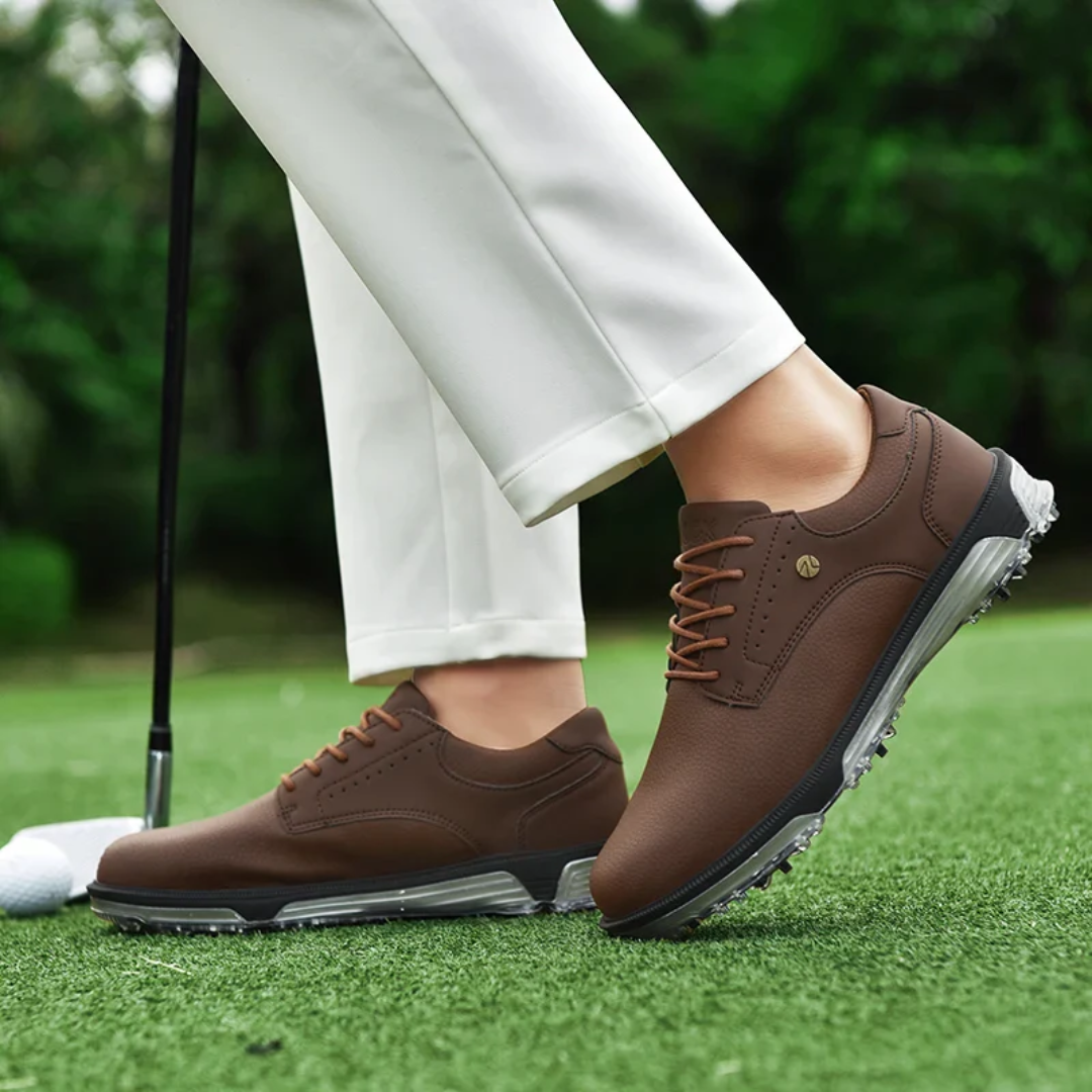 Golfschoenen Heren Waterdicht Leer Synthetisch Anti-Slip Ergonomisch Sportief Comfort Zwart Wit Golfbaan | Sansoti