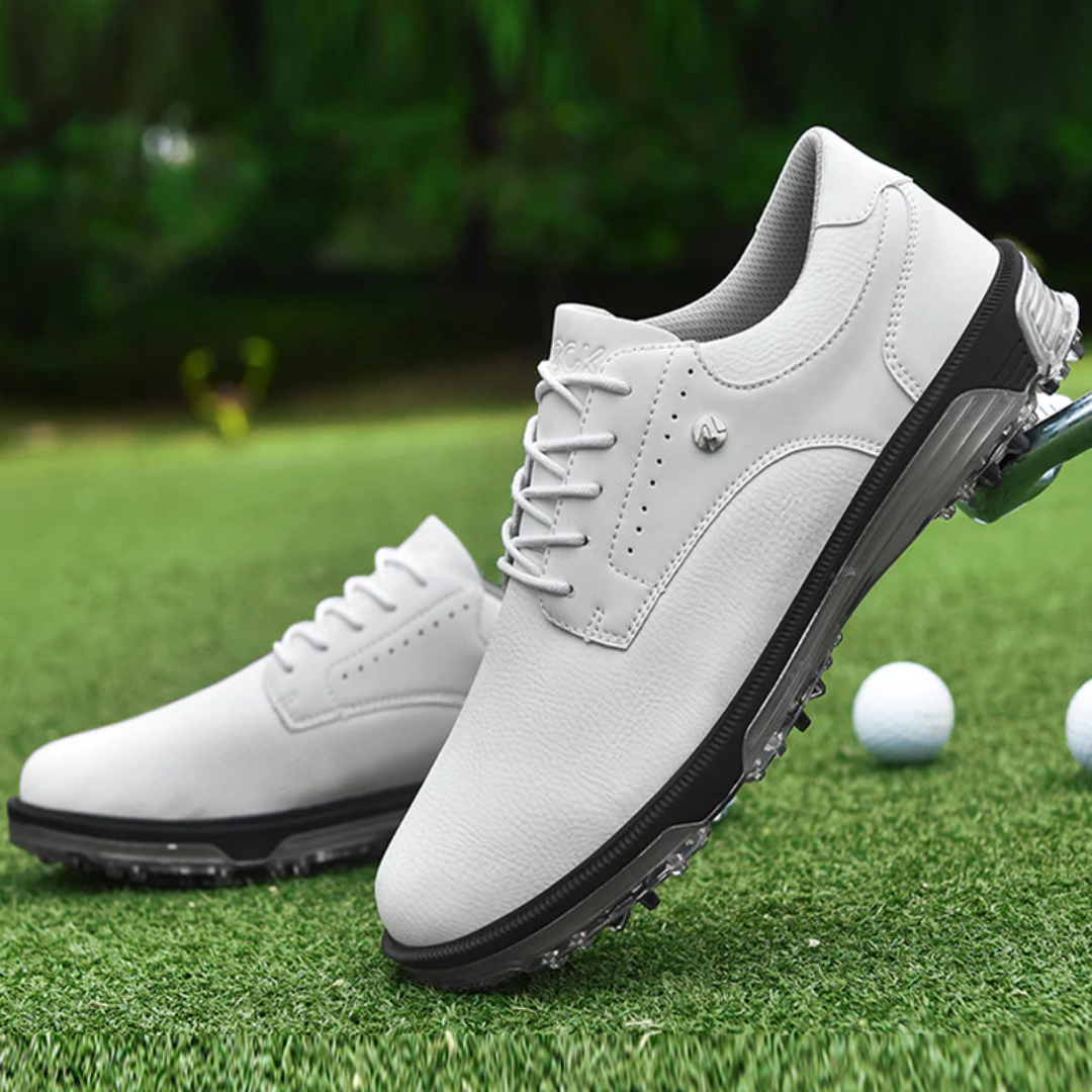 Golfschoenen Heren Waterdicht Leer Synthetisch Anti-Slip Ergonomisch Sportief Comfort Zwart Wit Golfbaan | Sansoti