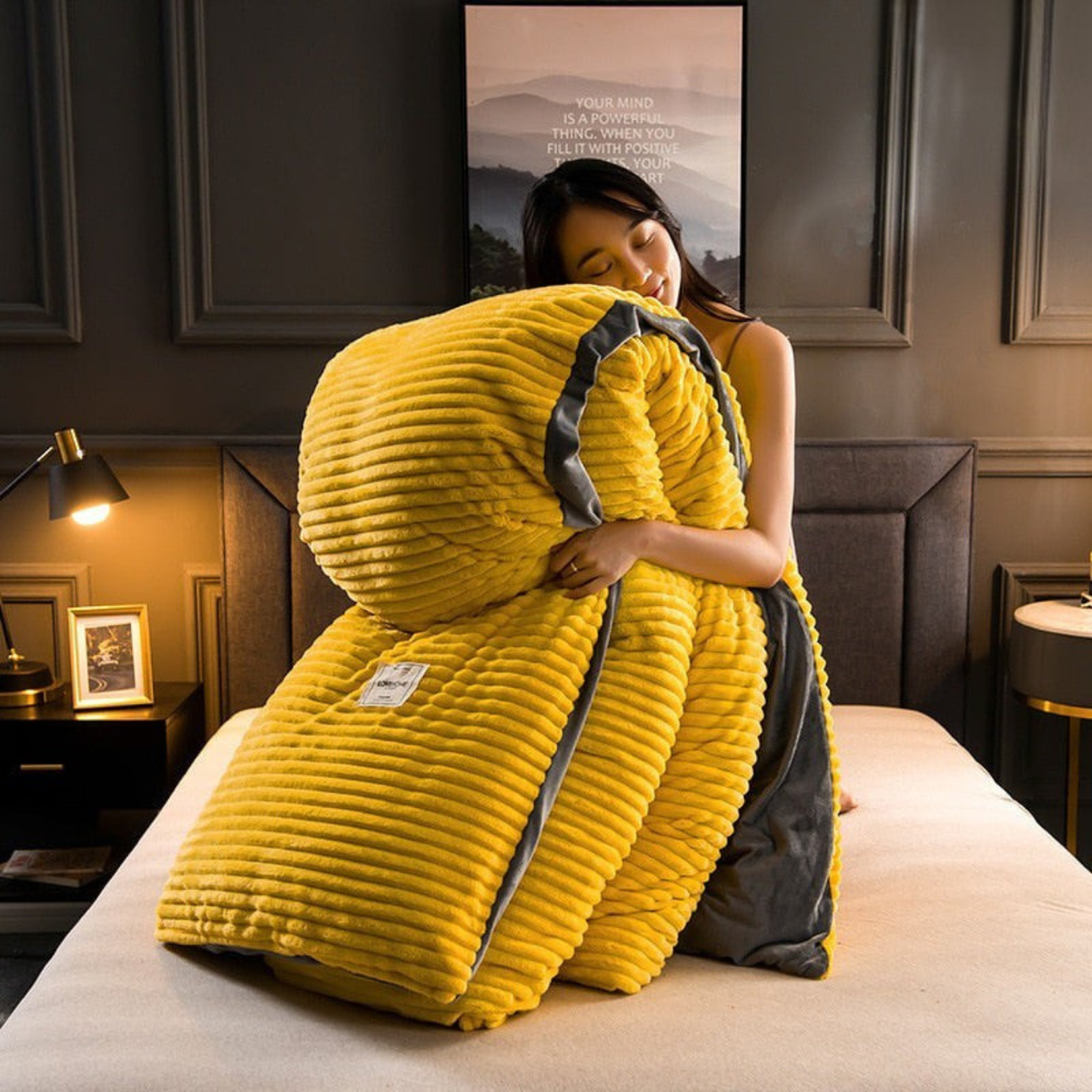 Beidseitig warmes Fleece-Bettwäsche-Set mit Kissenbezug, waschbare samtige Bettwäsche, luxuriöse Winterdecke, komfortabel | Sansoti