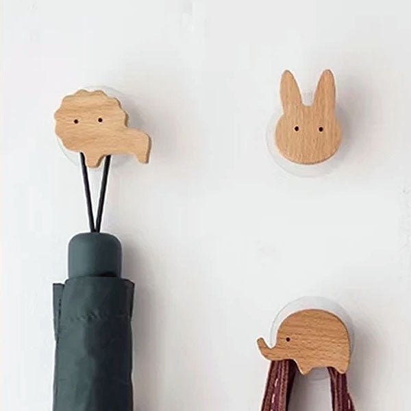 Wandhaken Hout Dieren Zelfklevend Kinderkamer Kapstokhaak Scandinavisch Design Kapstokhaakjes Muur Decoratie | Sansoti