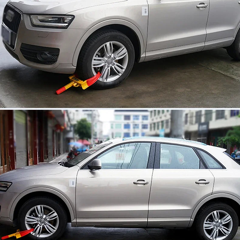 Radkralle aus Stahl, abschließbarer Diebstahlschutz für Auto, Motorrad, Trailer, Wohnwagen, Wohnmobil und Anhänger | Sansoti
