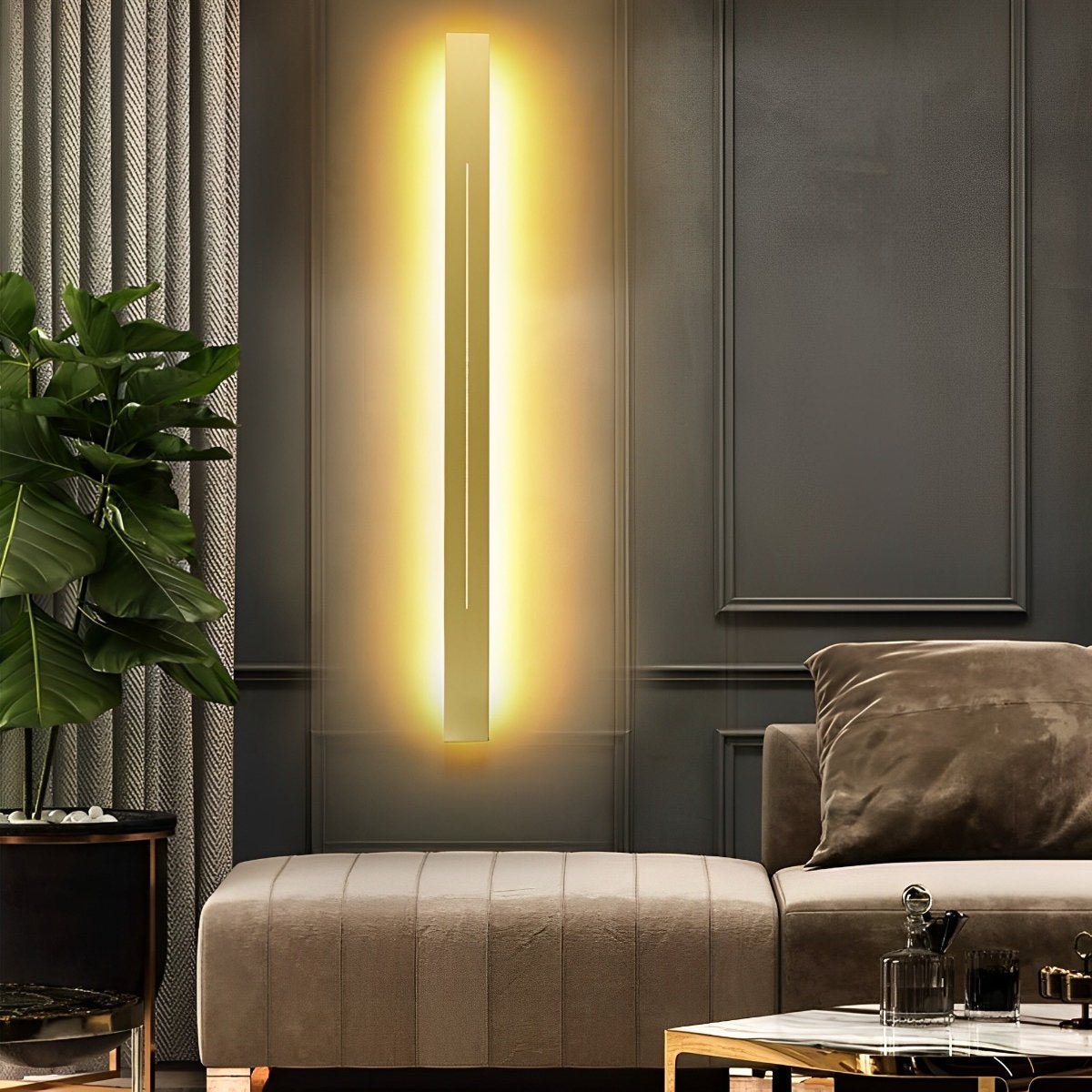 Wandleuchte LED Streifen Schwarz Eisen Acryl Wohnzimmer Schlafzimmer Linear 60cm 80cm 100cm 120cm 3 Farbmodi Minimalistisch Spiegel Akzent | Restfield