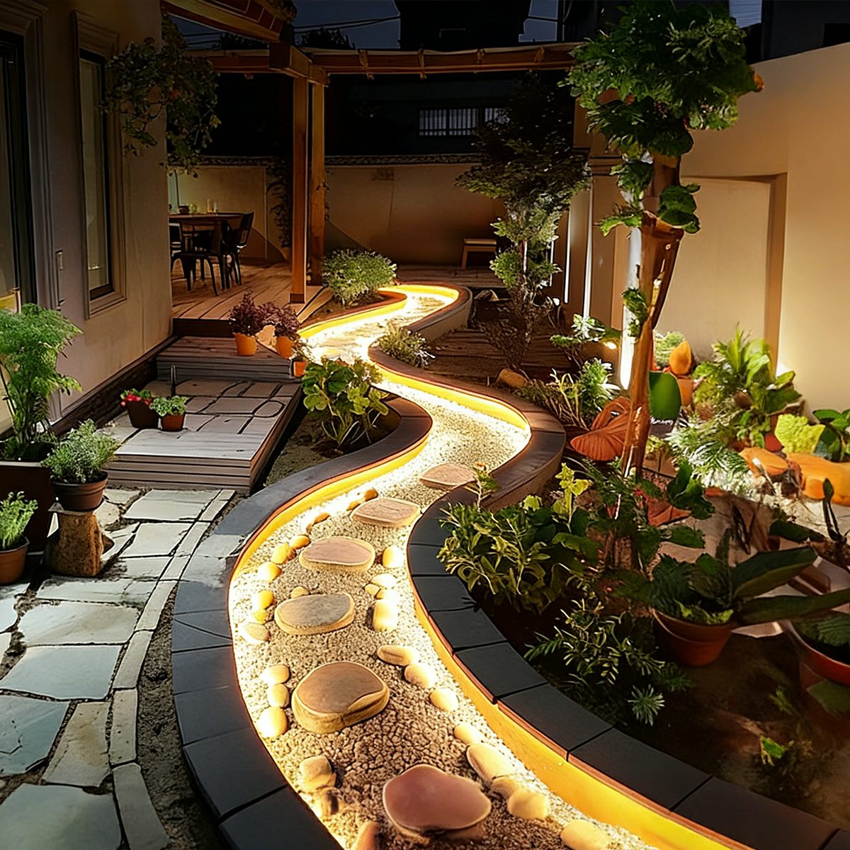 LED Einbaustreifen Außen Silikon IP68 24V Warmweiß Garten Treppe Weg Teich Flex Lichtleiste Aufbau Wasserdicht | Restfield