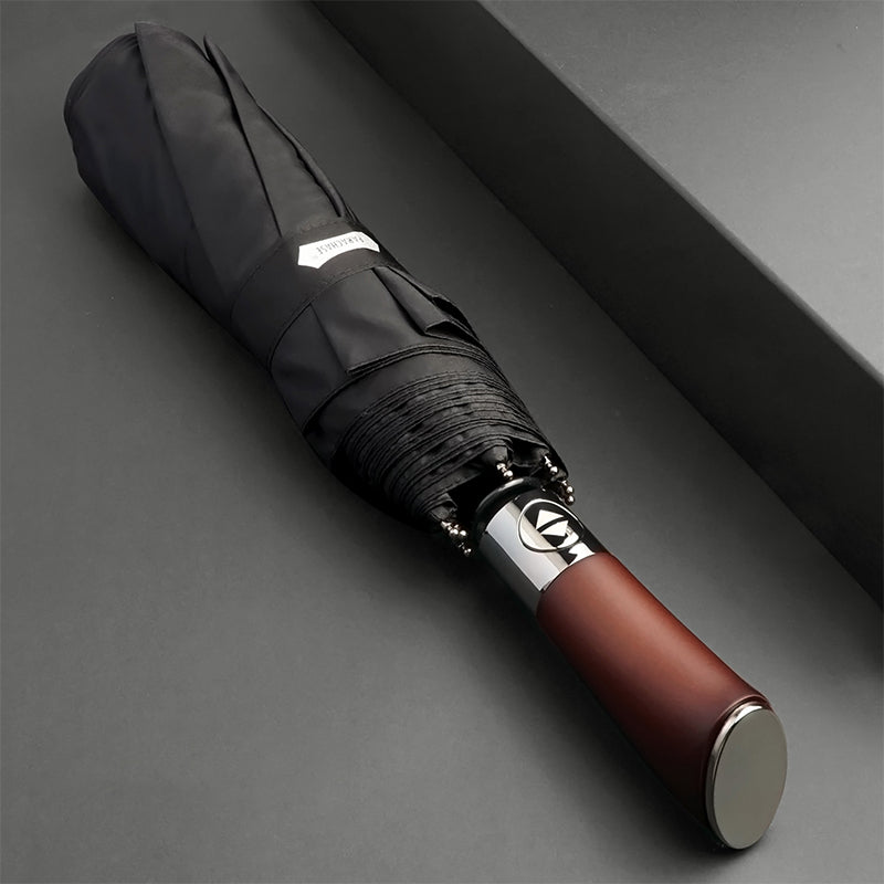 Automatic Umbrella with Wooden Handle, 121cm, Stormproof and Windproof Rain Protection for Women and Men | Sansoti