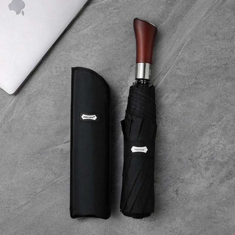 Automatic Umbrella with Wooden Handle, 121cm, Stormproof and Windproof Rain Protection for Women and Men | Sansoti