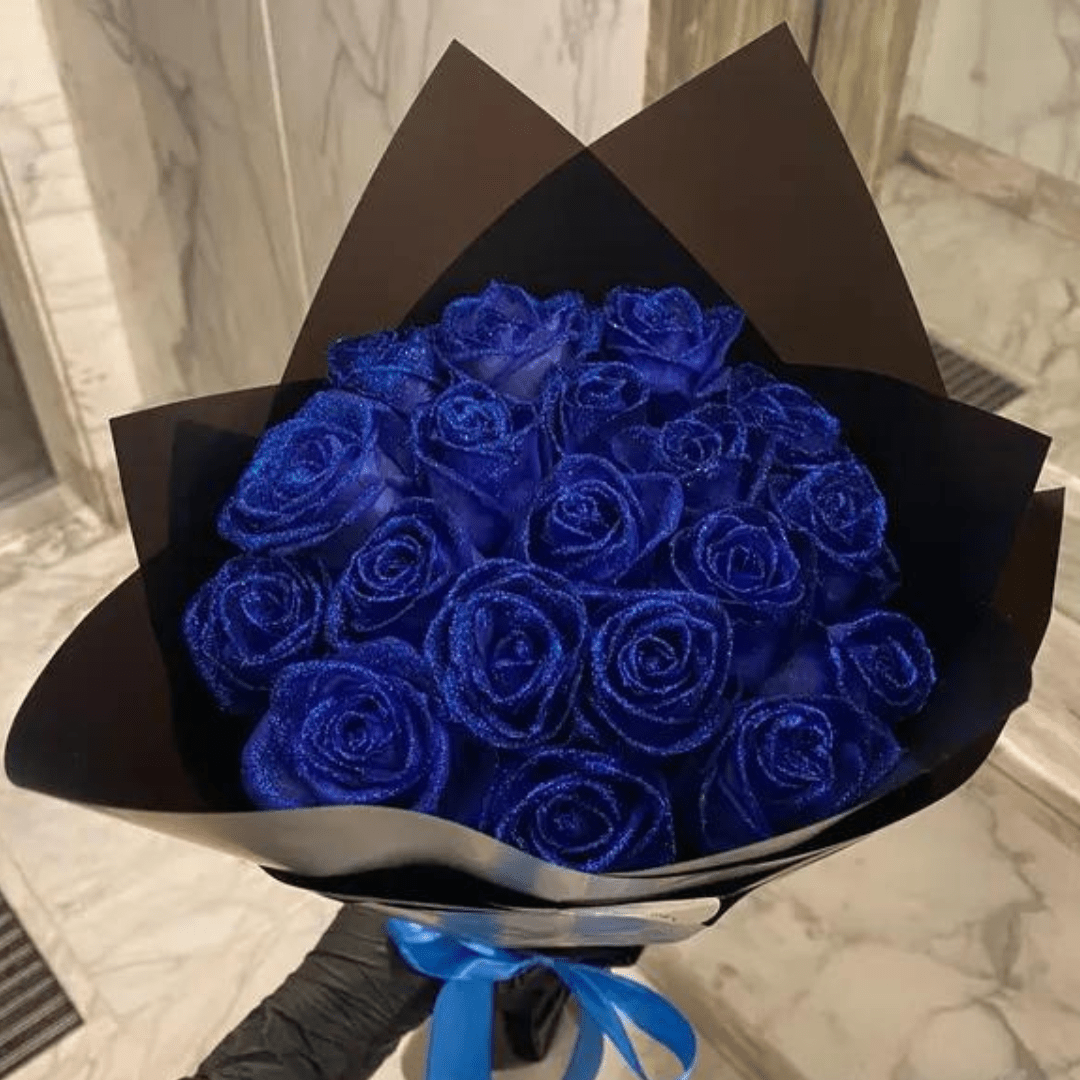 Roses stabilisées avec paillettes, coffret cadeau, objet de décoration, romantisme éternel, ensemble décoratif de 30-50 pièces | Sansoti