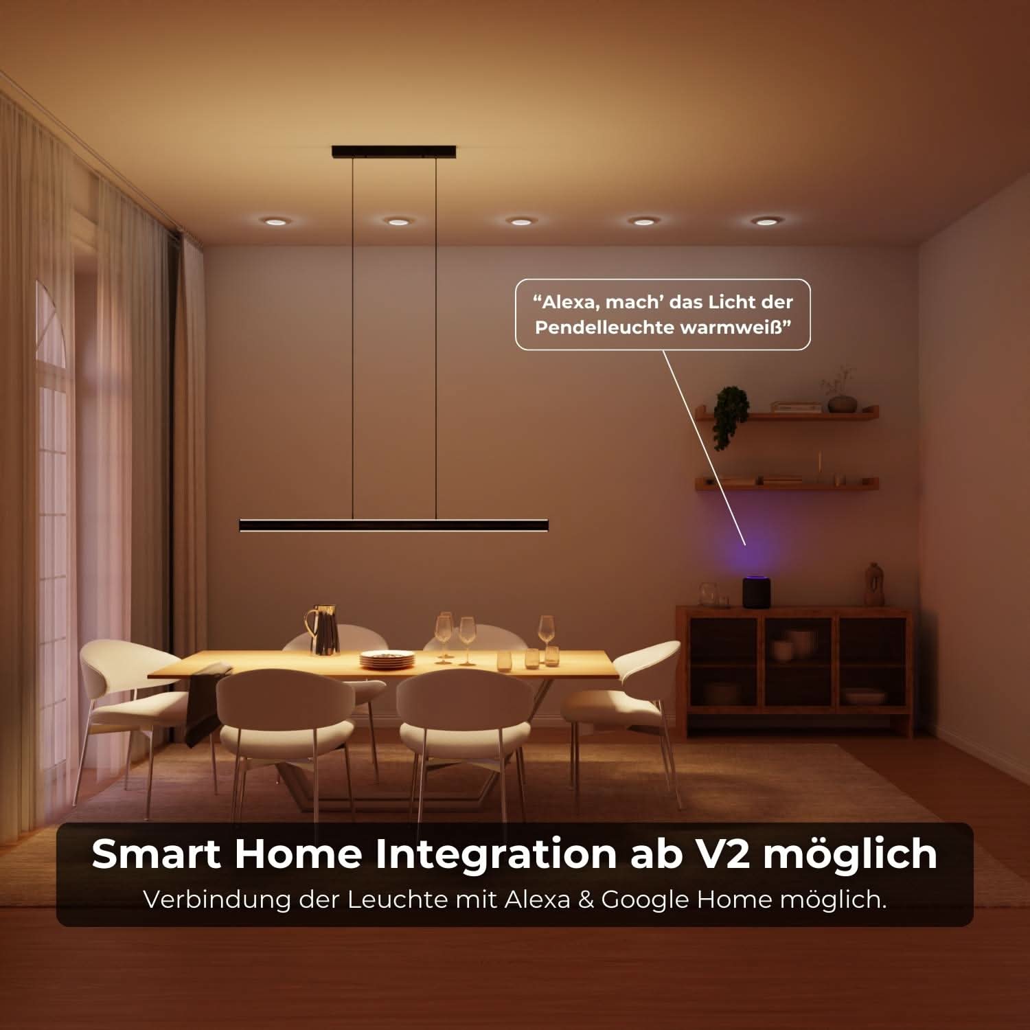 Extra warme design hanglamp 2200K met indirecte verlichting | Sansoti