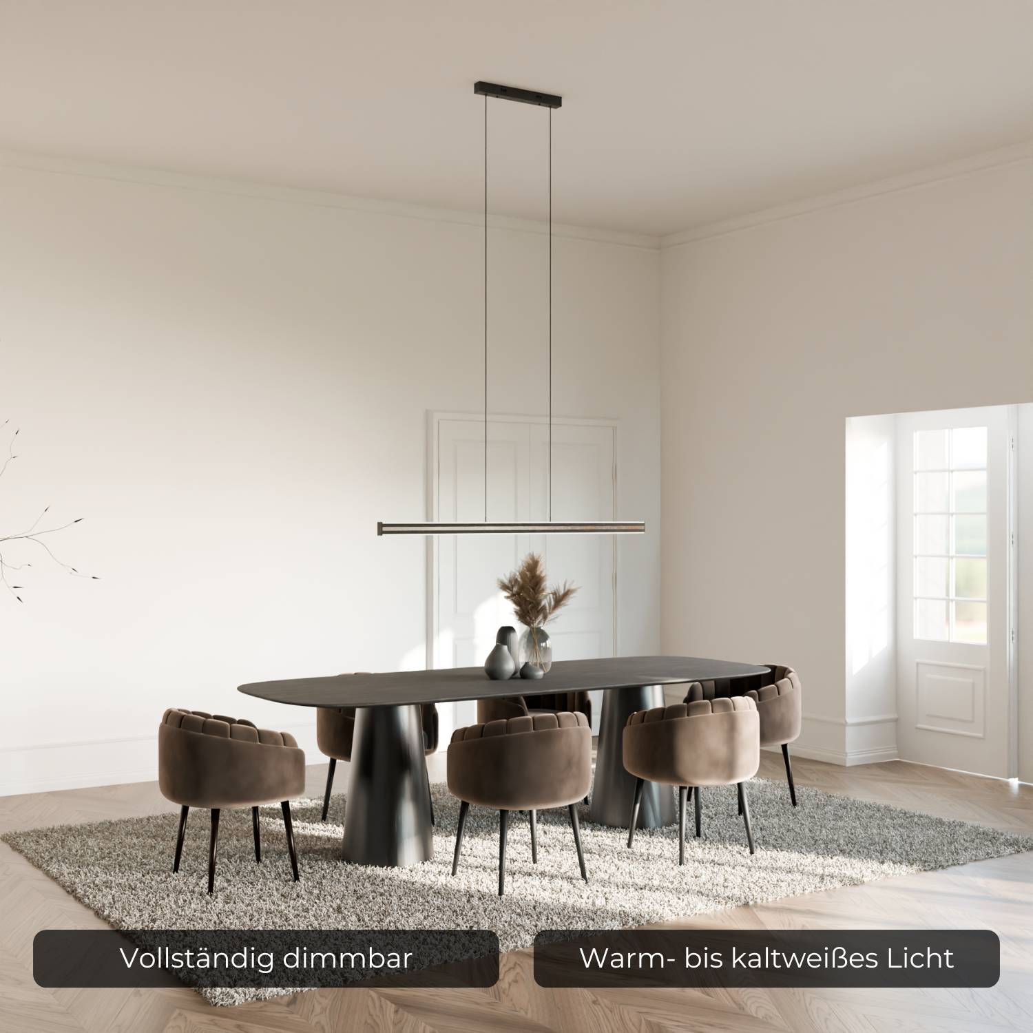 Extra warme design hanglamp 2200K met indirecte verlichting | Sansoti