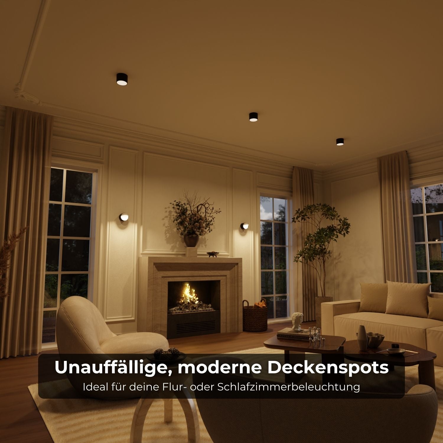 Verstellbare LED Deckenleuchte mit gerichtetem warmem 2700K Licht für Flur, Küche und Wohnzimmer | Restfield