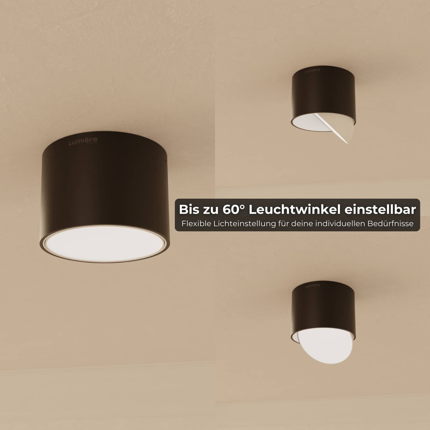 Verstellbare LED Deckenleuchte mit gerichtetem warmem 2700K Licht für Flur, Küche und Wohnzimmer | Restfield