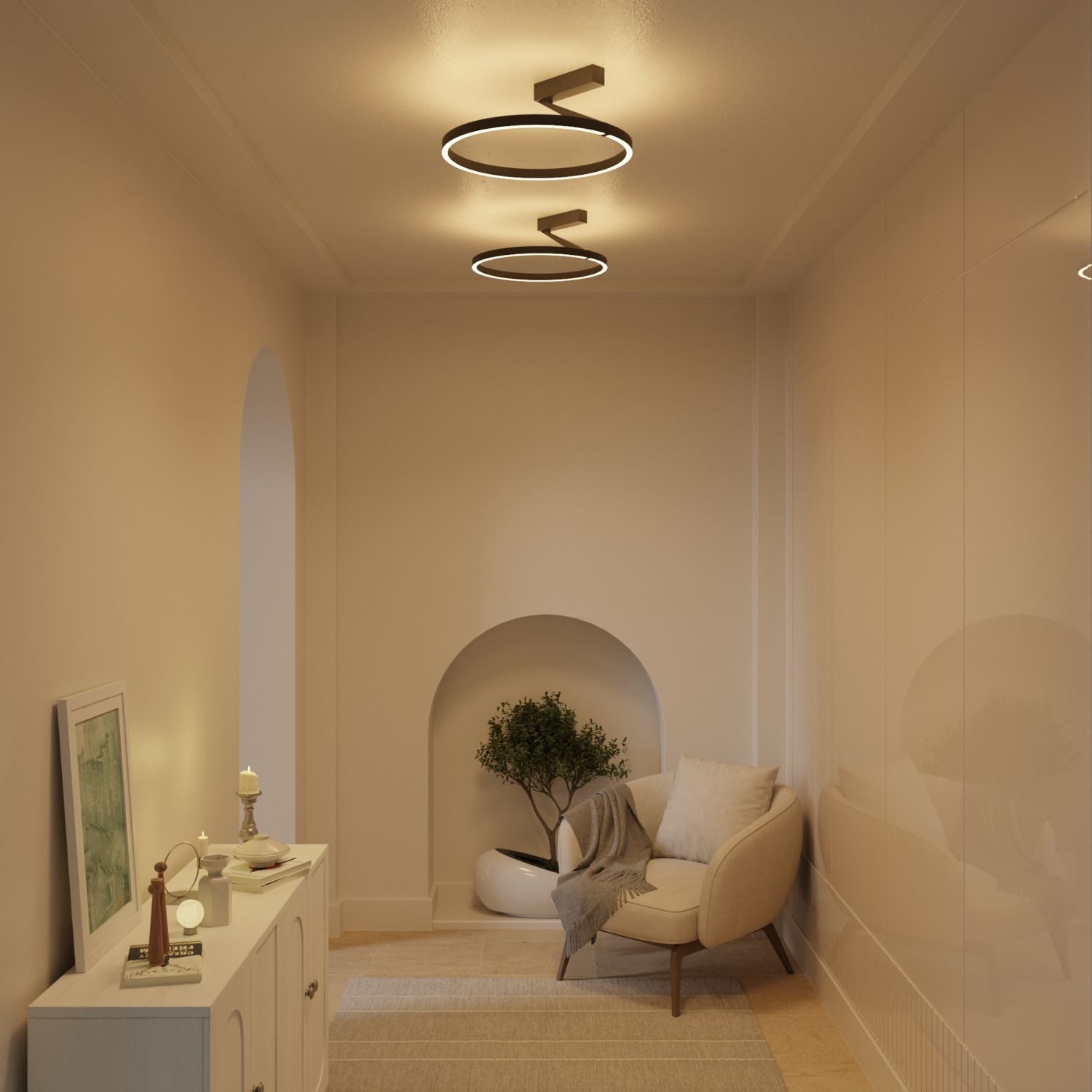 Plafonnier avec éclairage haut et bas et lumière chaude 2700K – Noira