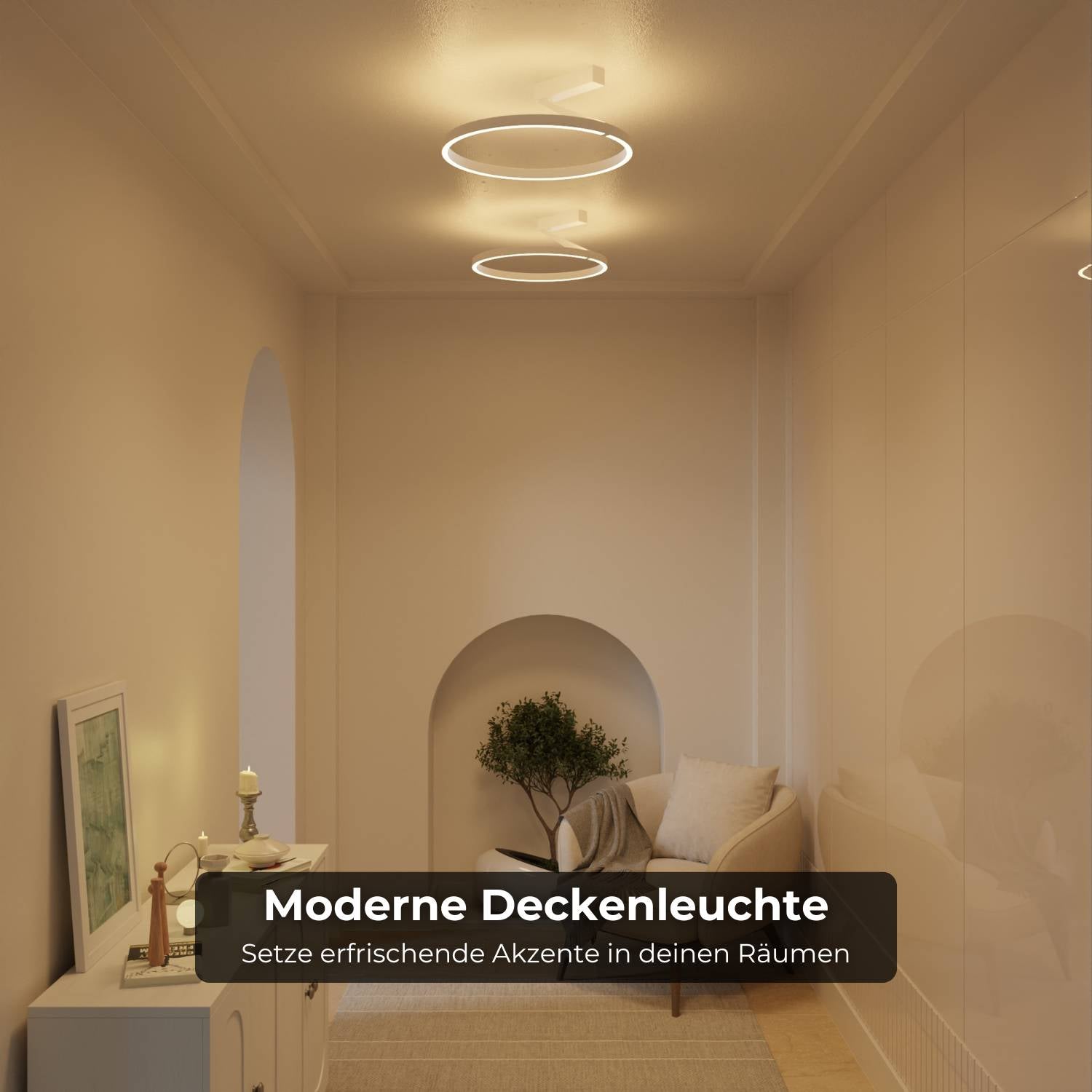 Plafonnier avec éclairage haut et bas et lumière chaude 2700K – Noira
