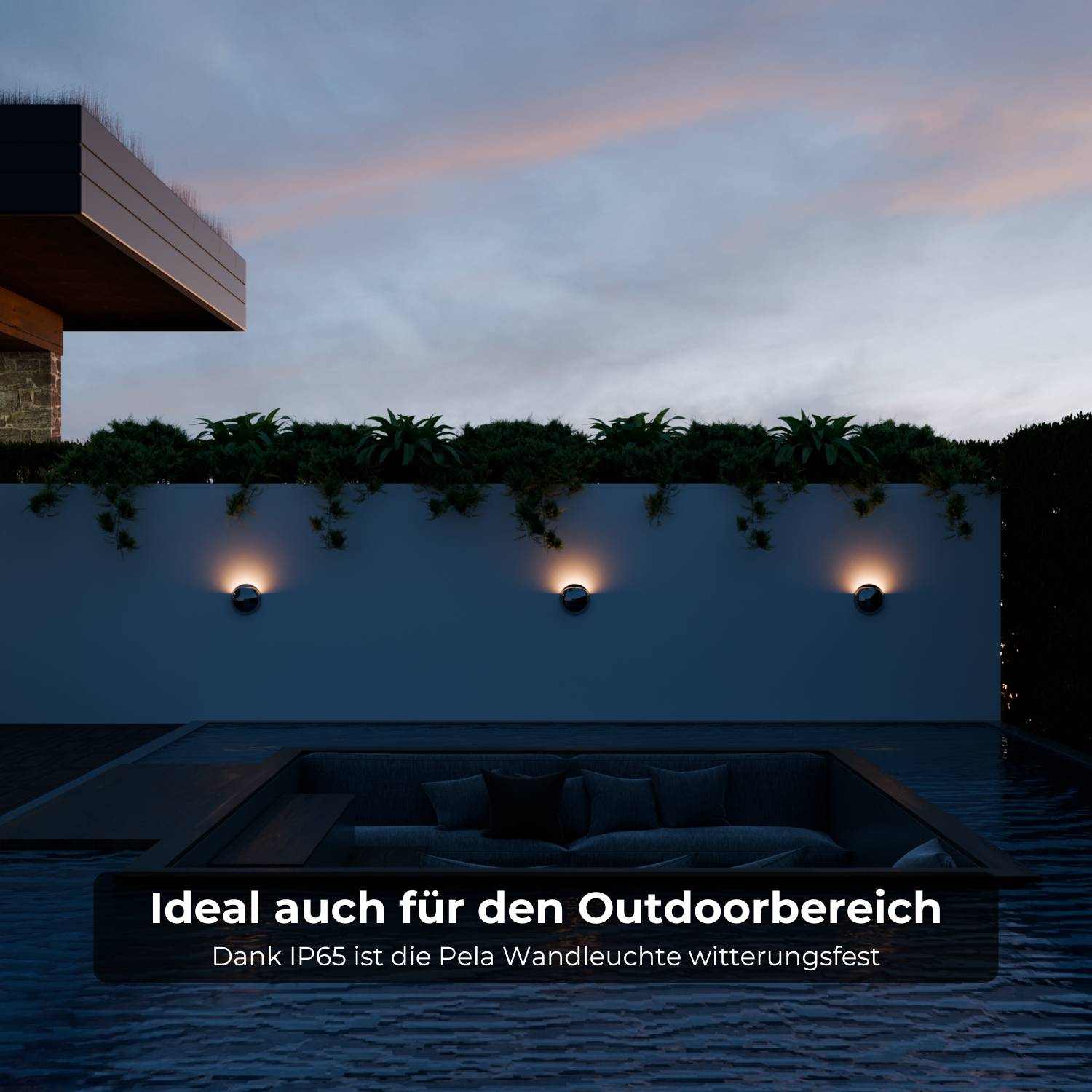 Applique murale moderne avec lumière indirecte et protection IP65 pour intérieur et extérieur | Restfield