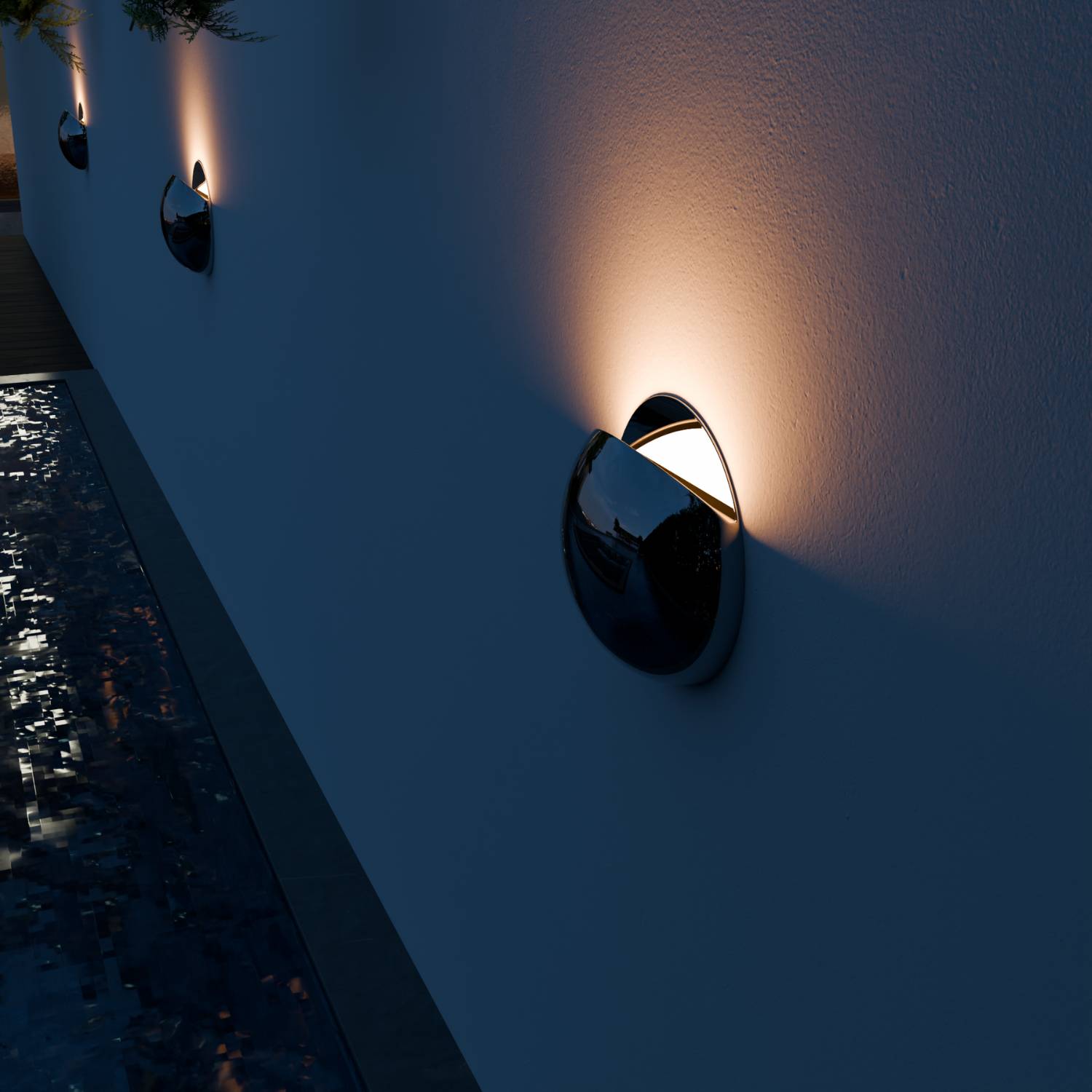 Applique murale moderne avec lumière indirecte et protection IP65 pour intérieur et extérieur | Restfield