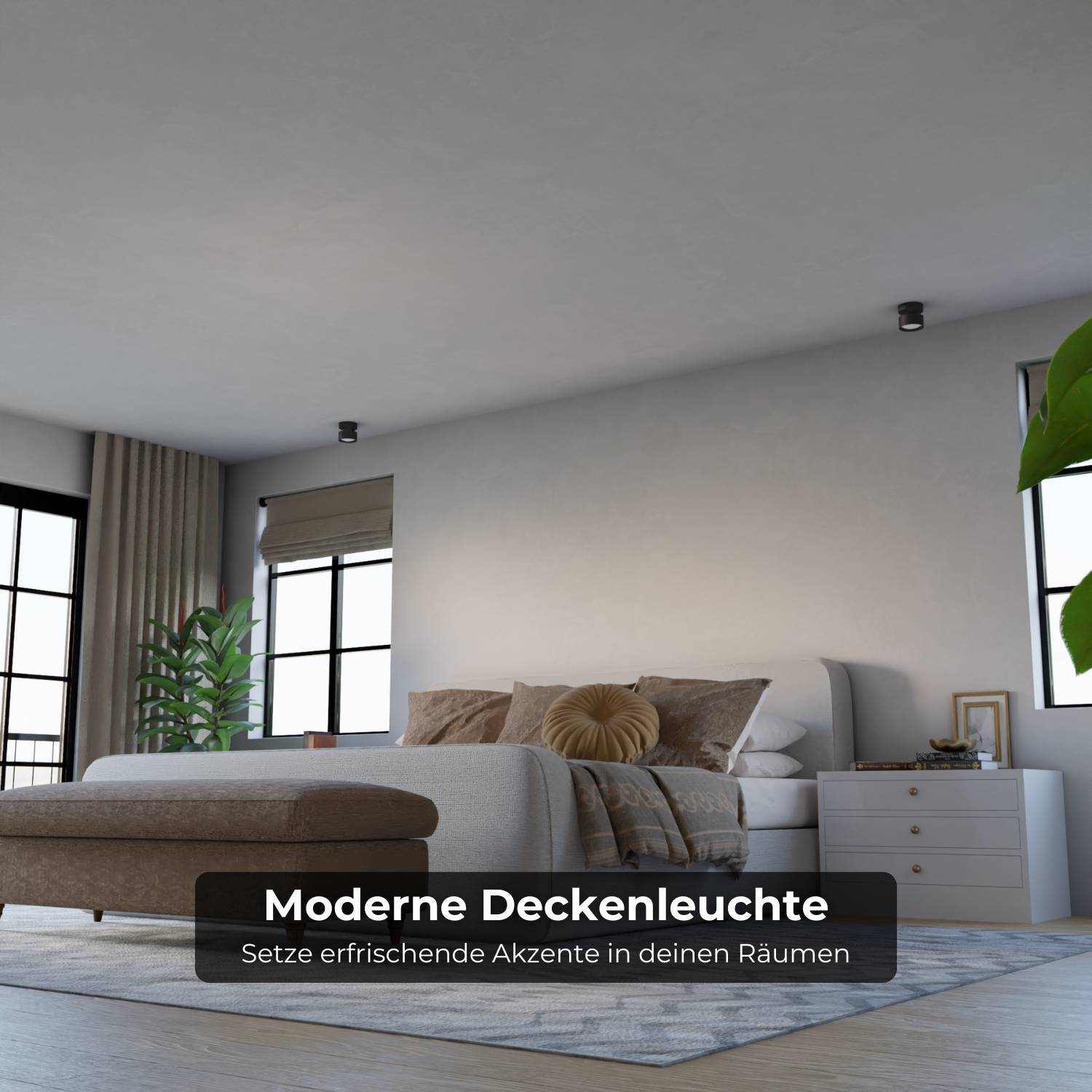 Moderne cilindervormige plafondlamp met up & downlight – Arvona
