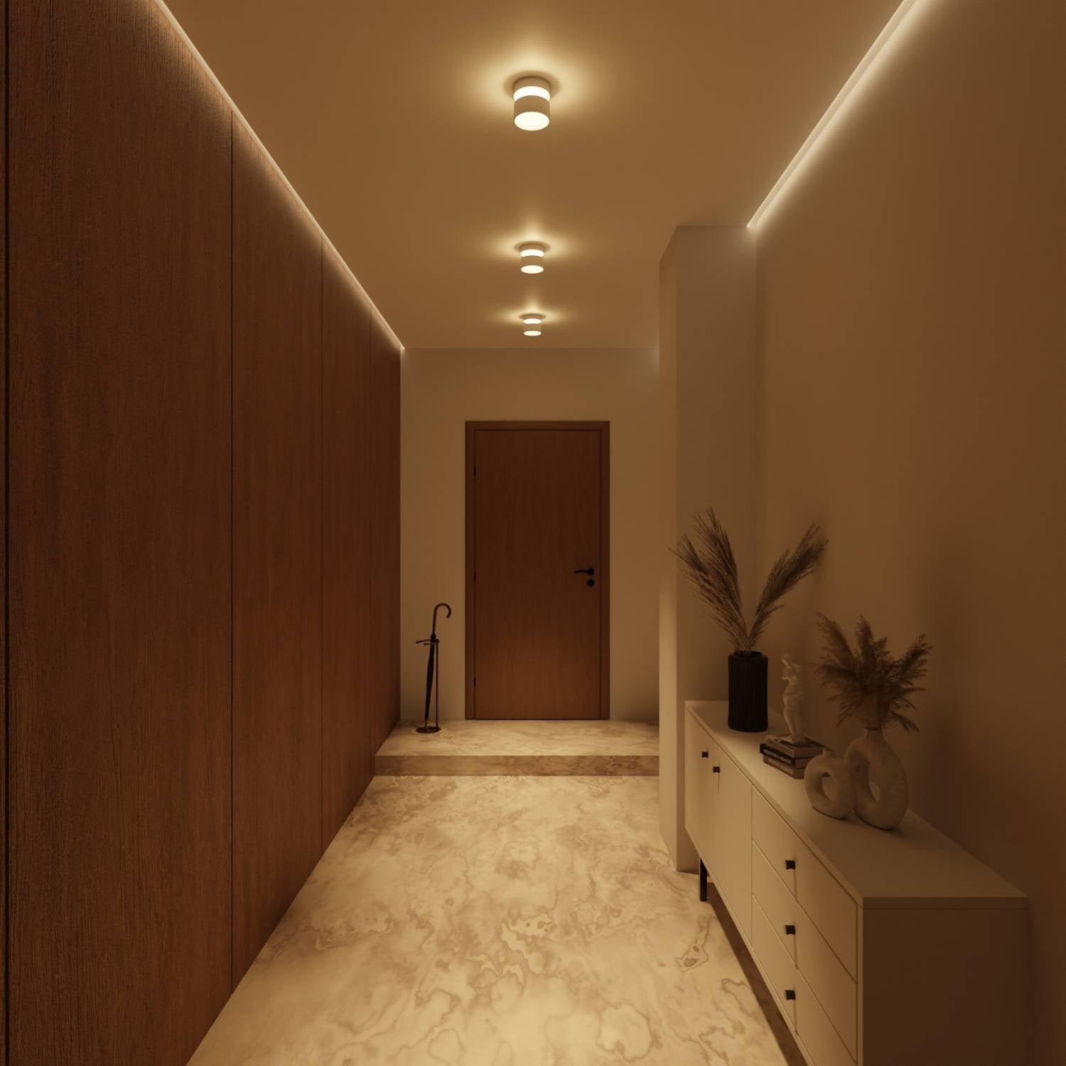 Moderne cilindervormige plafondlamp met up & downlight – Arvona