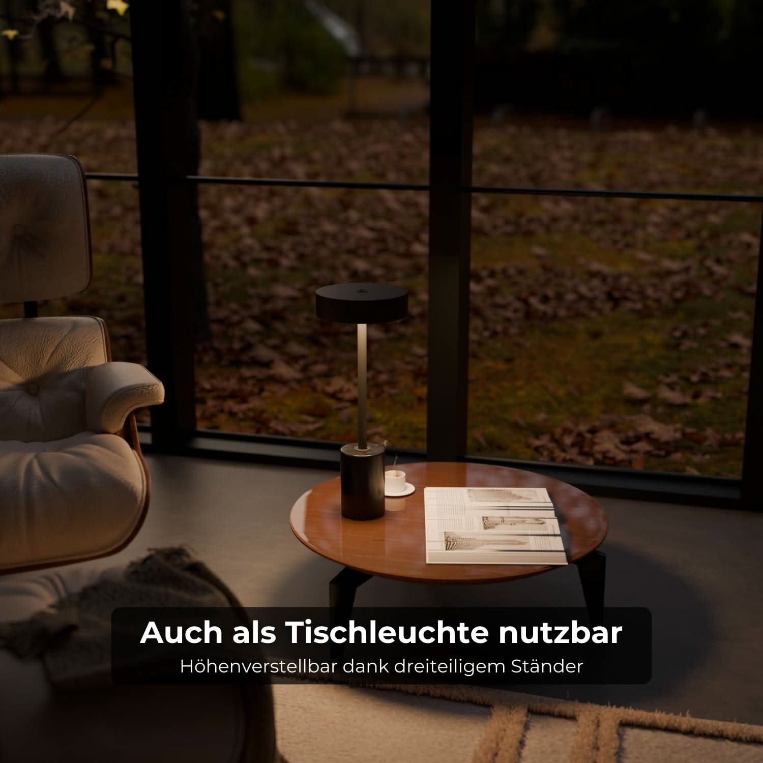 Lampadaire sans fil à batterie pour jardin & terrasse avec lumière chaude – Uranos