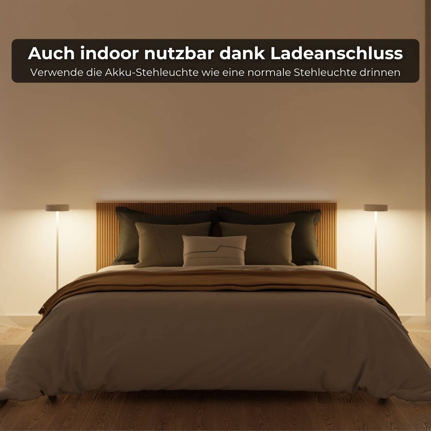 Lampadaire sans fil à batterie pour jardin & terrasse avec lumière chaude – Uranos