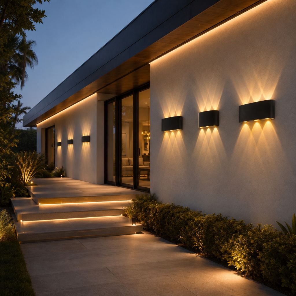 Wasserdichte LED-Wandleuchte aus Aluminium für Innen- und Außenbereiche, moderne Beleuchtung, IP65, Stimmungslicht, Garten, Terrasse, Fassade | Sansoti