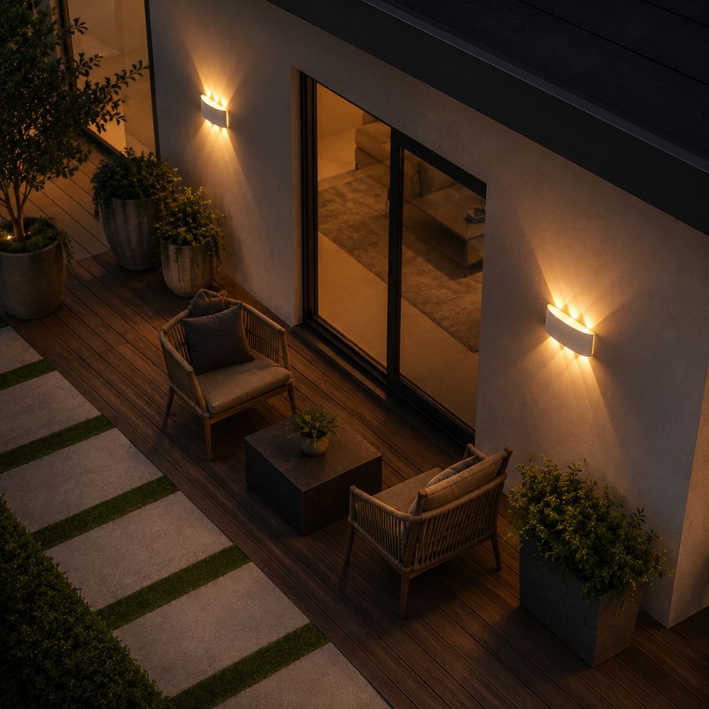 Wasserdichte LED-Wandleuchte aus Aluminium für Innen- und Außenbereiche, moderne Beleuchtung, IP65, Stimmungslicht, Garten, Terrasse, Fassade | Sansoti