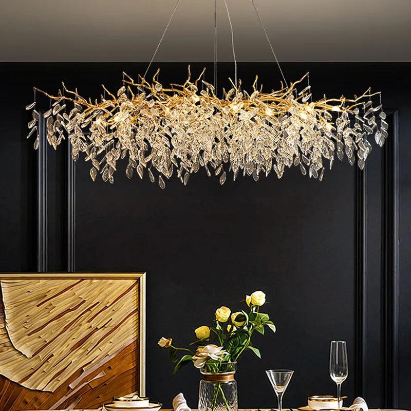 Kristallen Plafondlamp Rechthoek LED G9 Luxe Kroonluchter Woonkamer | Sansoti