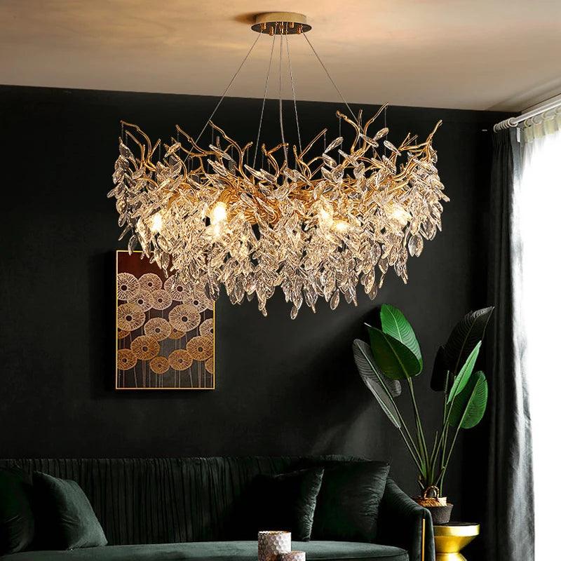 Kristallen Plafondlamp Rechthoek LED G9 Luxe Kroonluchter Woonkamer | Sansoti