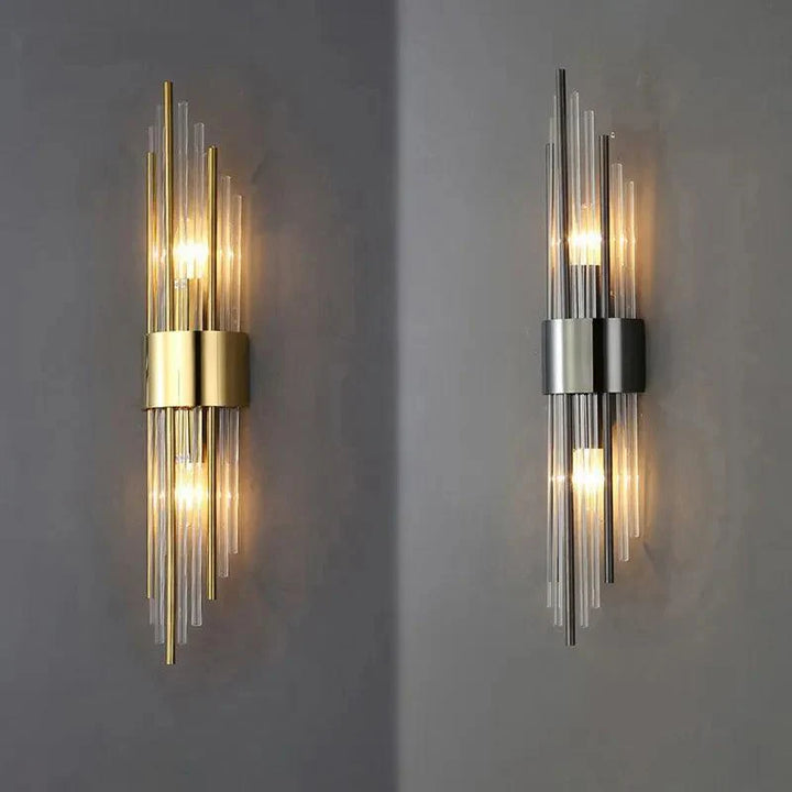Kristallen LED Wandlamp Goud Zwart 35-56cm Luxe Wandverlichting Sfeerlicht voor Hal Slaapkamer Woonkamer | Sansoti