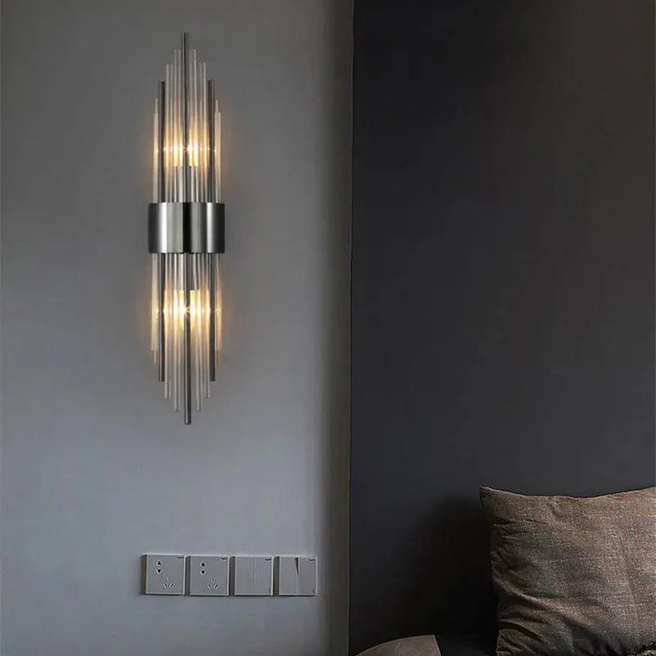 Kristallen LED Wandlamp Goud Zwart 35-56cm Luxe Wandverlichting Sfeerlicht voor Hal Slaapkamer Woonkamer | Sansoti