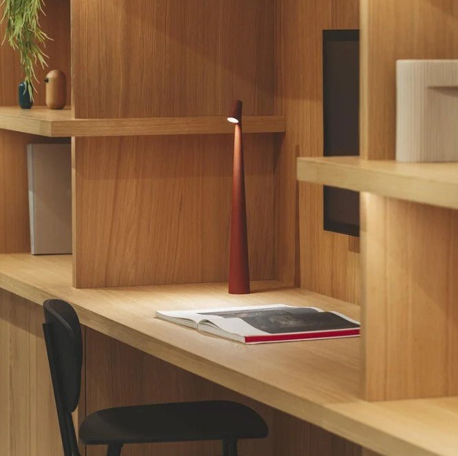 Pilar Touch Tafellamp Aluminium Rood USB Oplaadbaar Bureau Nachtkast | Sansoti