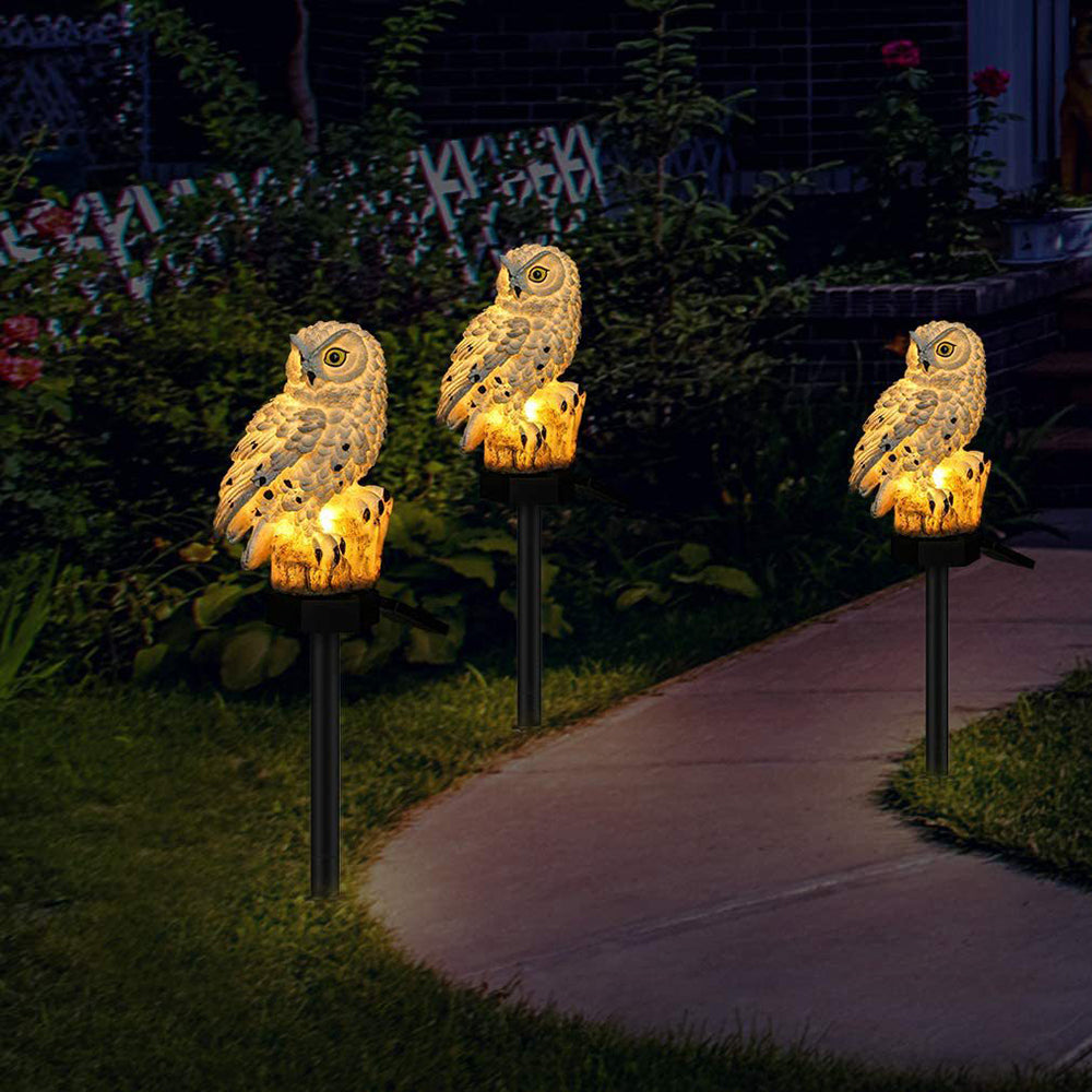 Eulen-Gartenleuchte Solar-LED IP65 Wasserdicht Warmweiß 45cm Dekoration Garten Terrasse Auffahrt | Restfield