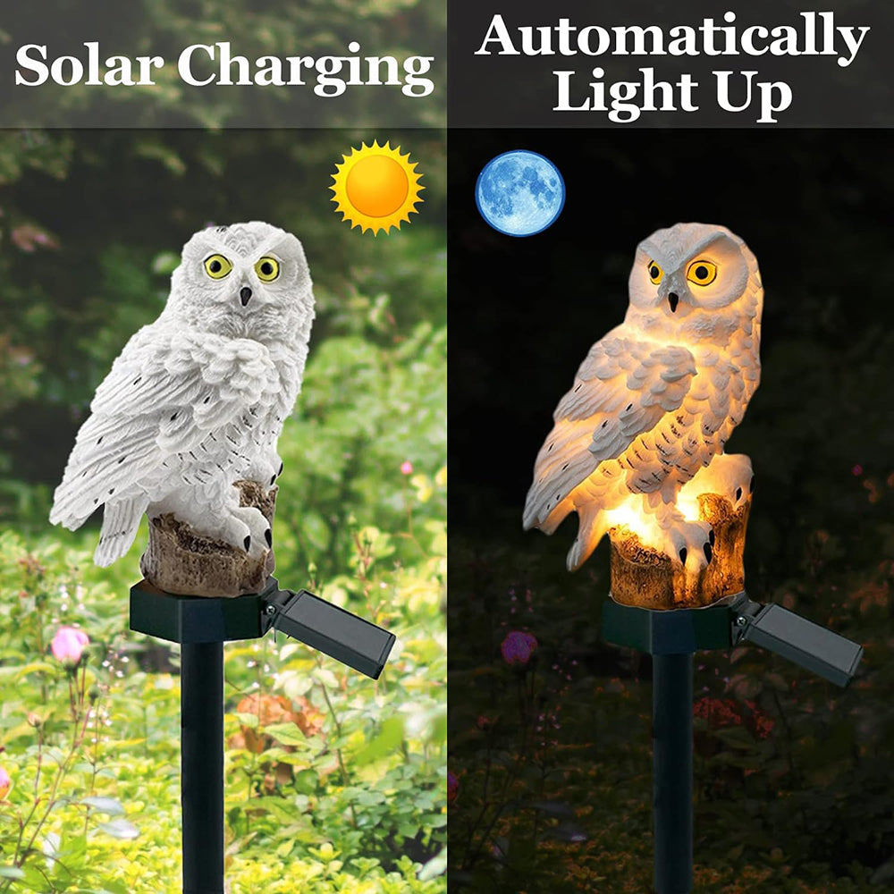 Eulen-Gartenleuchte Solar-LED IP65 Wasserdicht Warmweiß 45cm Dekoration Garten Terrasse Auffahrt | Restfield