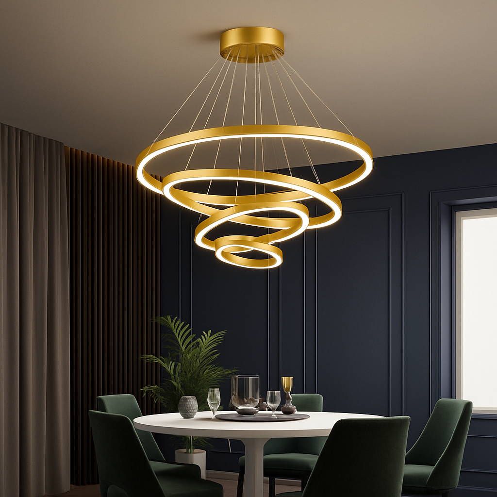 Ringkroonluchter LED 3 Ringen Wit Woonkamer Eetkamer Dimbaar Moderne Hanglamp Cirkels Plafondlamp Rond Interieur | Sansoti